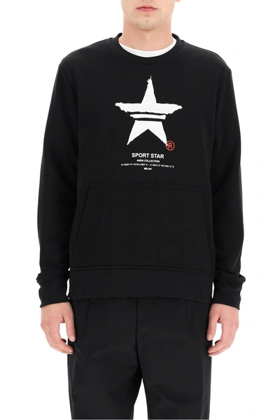 Shop Neil Barrett Sport Star Print Sweatshirt In Black White Red
