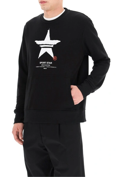 Shop Neil Barrett Sport Star Print Sweatshirt In Black White Red