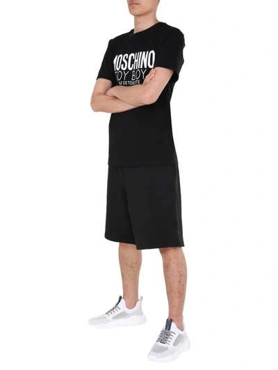 Shop Moschino Round Neck T-shirt In Black