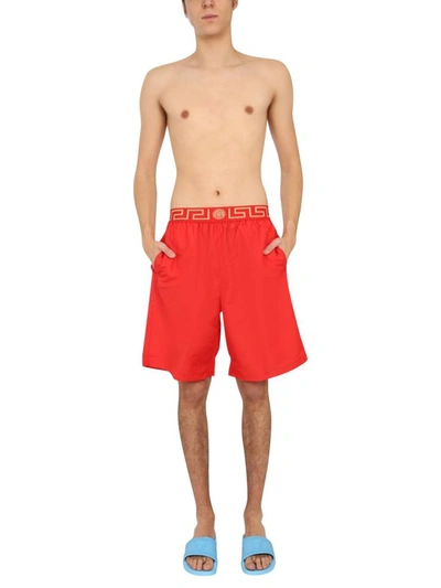 Shop Versace Swimsuit In Red