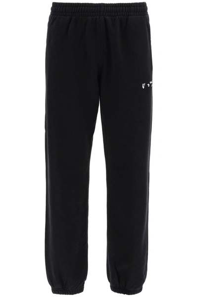 Shop Off-white Sweatpants Diag Print In Black White