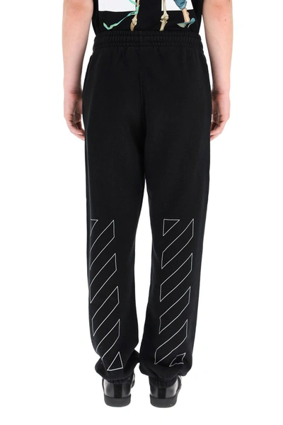 Shop Off-white Sweatpants Diag Print In Black White