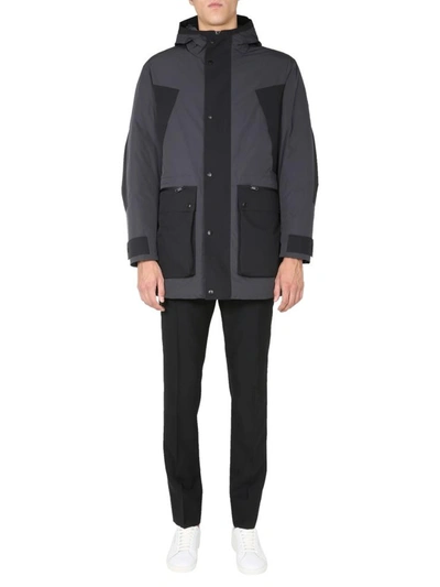 Shop Z Zegna Hooded Down Jacket In Black