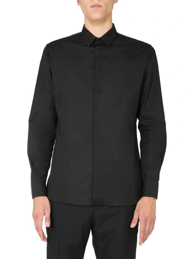 Shop Saint Laurent Yves Collar Shirt In Black