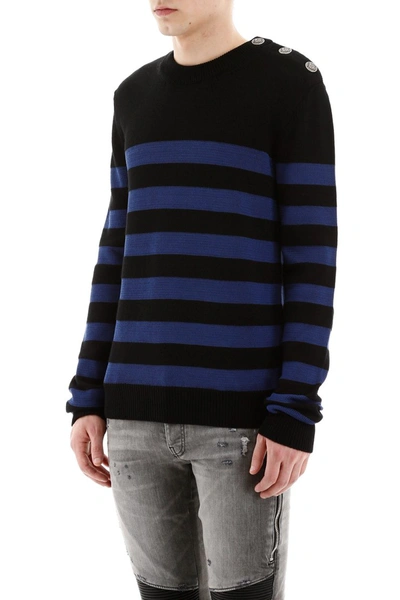 Shop Balmain In Noir Bleu