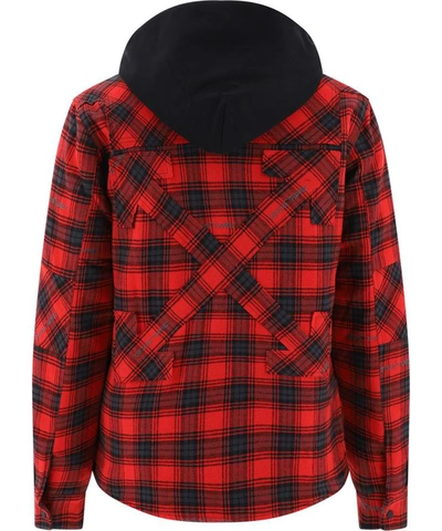 Shop Off-white Padded Flanel Jacket In Red