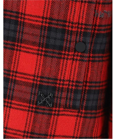 Shop Off-white Padded Flanel Jacket In Red