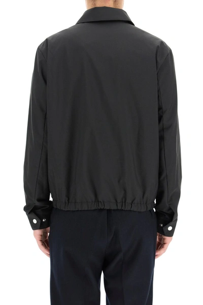 Shop Ami Alexandre Mattiussi Ami Paris Coach Jacket With Logo Print In Black