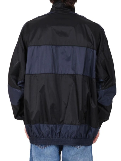 Shop Balenciaga Color Block Bb Jacket In Black