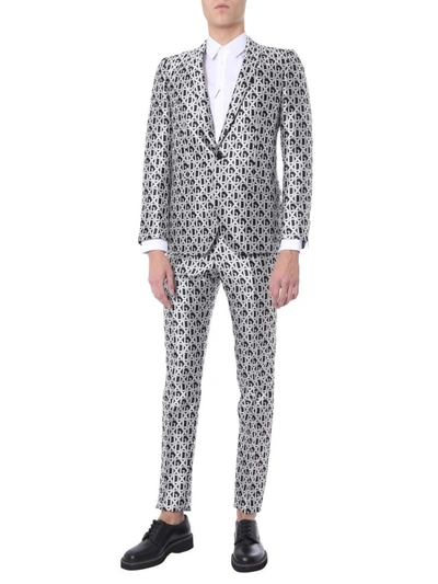 Shop Dolce & Gabbana Gold Fit Suit In Silver