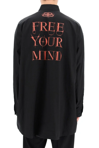 Shop Balenciaga Gothic Shirt In Black