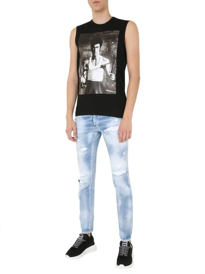 Shop Dsquared2 Printed Top In Black