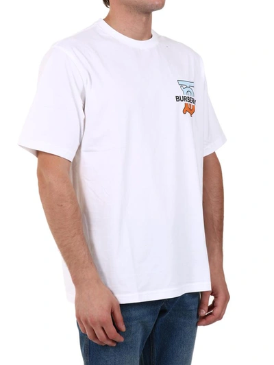 Shop Burberry T-shirt Monogram White