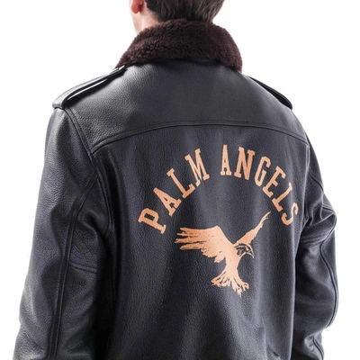 Shop Palm Angels Coats In Black - Yellow