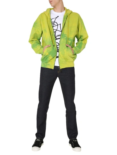 Shop Vivienne Westwood Hooded Sweatshirt With Zip In Green