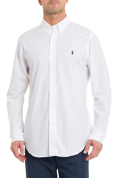 Shop Polo Ralph Lauren Classic Shirt With Embroidered Logo In White