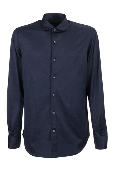 Shop Loro Piana Andrew Shirt In Cotton In Navy