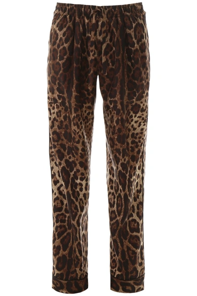 Shop Dolce & Gabbana Leopard Pajama Pants In Leo New