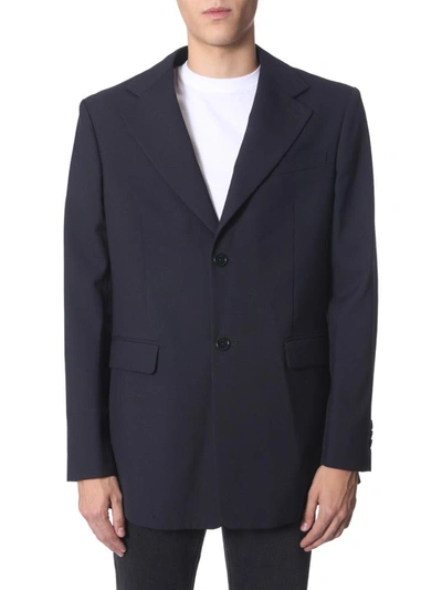 Shop Raf Simons Single-breasted Jacket In Blue