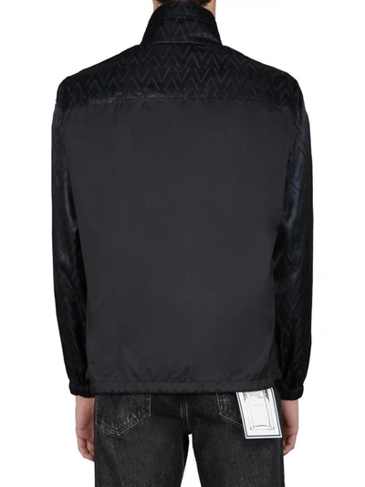 Shop Versace Hooded Jacket In Black