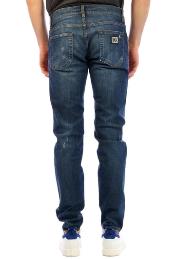 Shop Dolce & Gabbana Skinny Jeans In Blue Denim