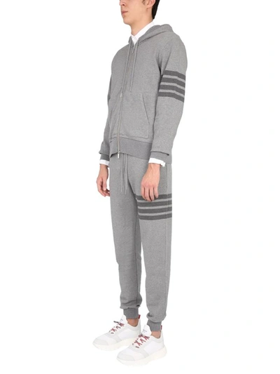 Shop Thom Browne Hoodie In Grey