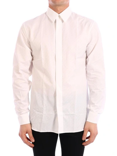 Shop Dior White Shirt In Cotton Jacquard