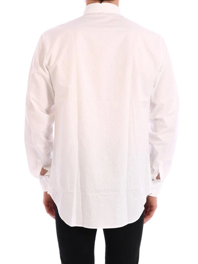 Shop Dior White Shirt In Cotton Jacquard