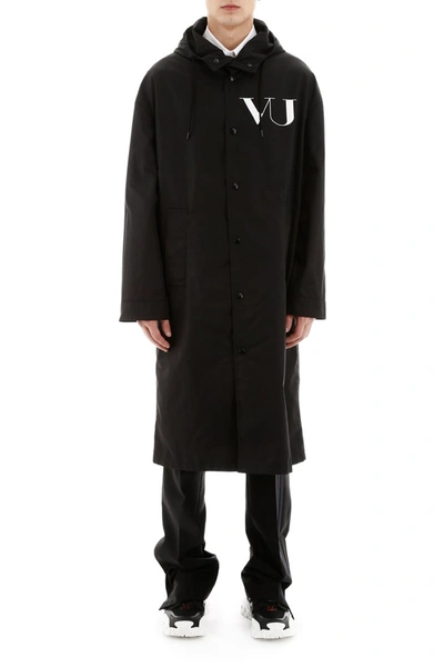 Shop Valentino Undercover Raincoat In Nero Stampa Ufo Vu Malibu Bco