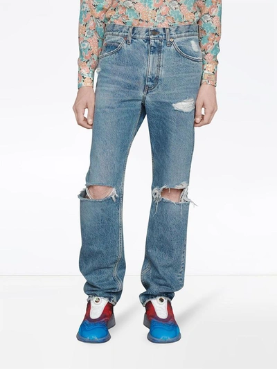 Shop Gucci Jeans Clear Blue