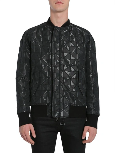 Shop Tom Rebl Bomber Jacket With Intarsia In Black