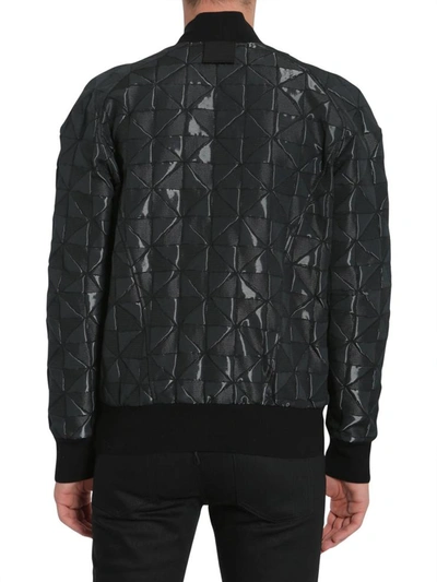 Shop Tom Rebl Bomber Jacket With Intarsia In Black