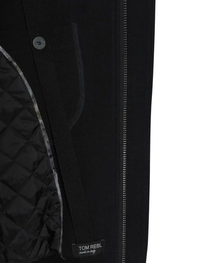 Shop Tom Rebl Bomber Jacket With Intarsia In Black