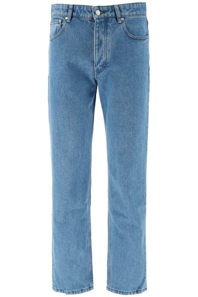 Shop Ami Alexandre Mattiussi Straight Jeans In Light Blue