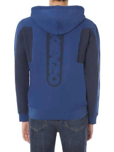 Shop Kenzo Zip And Hood Sweatshirt In Blue