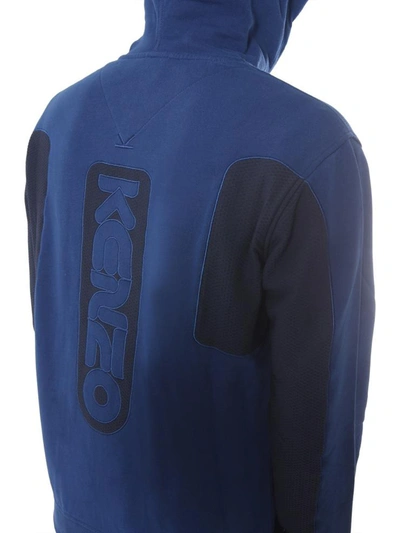 Shop Kenzo Zip And Hood Sweatshirt In Blue