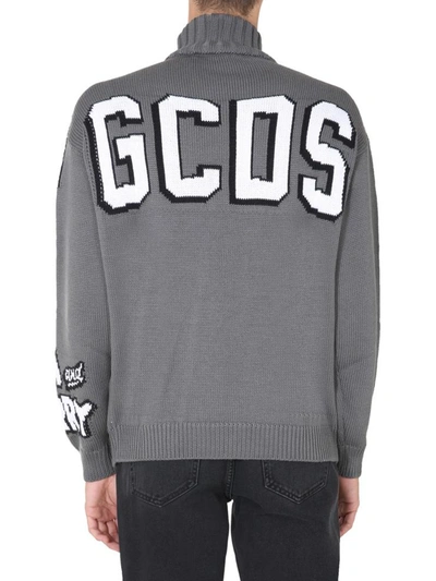 Shop Gcds Turtleneck Sweater In Grey