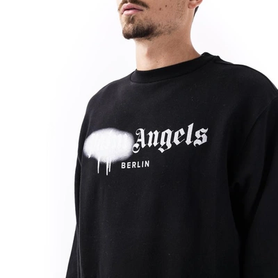 Shop Palm Angels Sweaters In Black - Light Blue