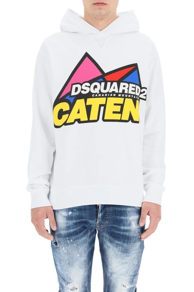 Shop Dsquared2 Canadian Mountains Hoodie In White