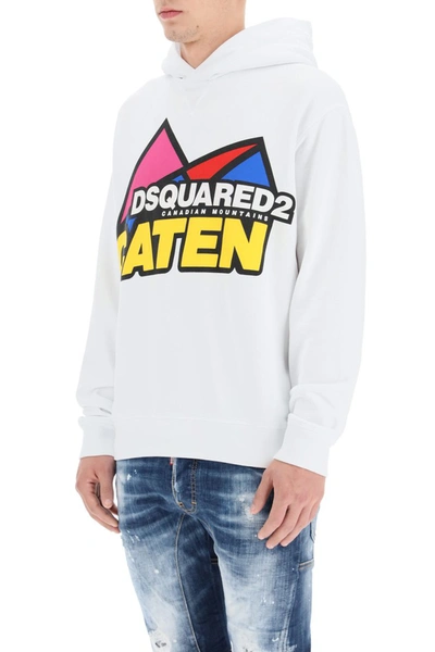 Shop Dsquared2 Canadian Mountains Hoodie In White