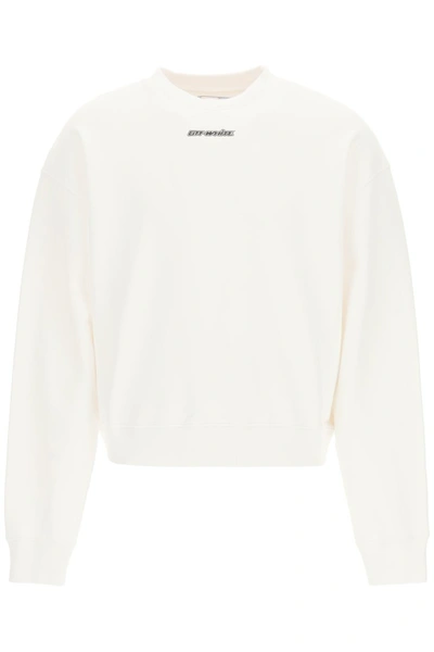 Shop Off-white Arrows Marker Crew Neck Sweatshirt In White Red