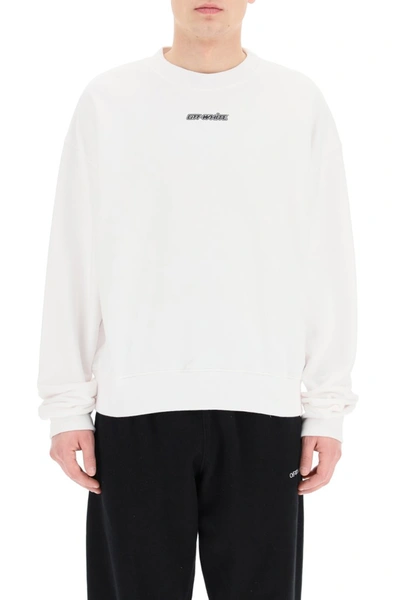 Shop Off-white Arrows Marker Crew Neck Sweatshirt In White Red