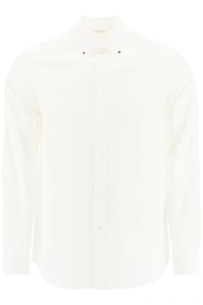 Shop Valentino Untitled Rockstud Shirt In Bianco Ottico