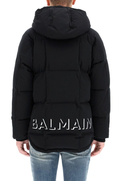 Shop Balmain Embossed Logo Jacket In Noir
