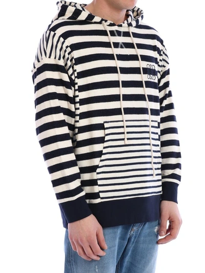 Shop Loewe Striped Sweatshirt In Blue