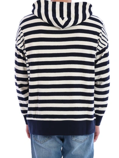 Shop Loewe Striped Sweatshirt In Blue