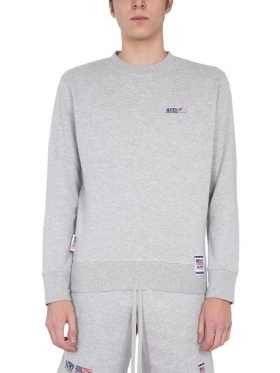 Shop Autry Crew Neck Sweatshirt In Grey