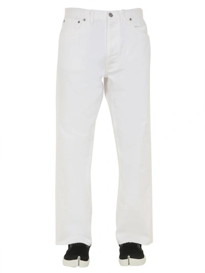 Shop Maison Margiela Cropped Jeans In White