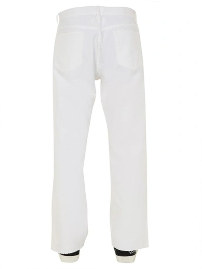 Shop Maison Margiela Cropped Jeans In White