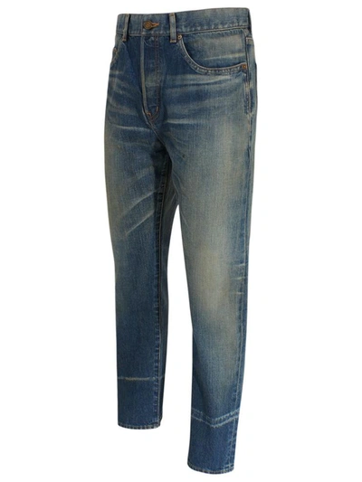 Shop Saint Laurent Jeans Straight Blu In Blue